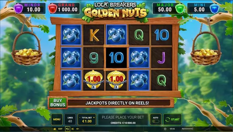 Main Screen Reels - Greentube Lock Breakers – Golden Nuts Buy Bonus Slot