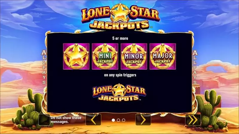 Introduction Screen - Greentube Lone Star Jackpots Slot