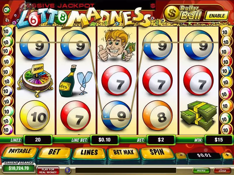 Main Screen Reels - PlayTech Lotto Madness Slot