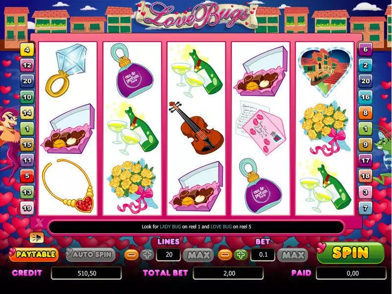 Main Screen Reels - bwin.party Love Bugs Slot