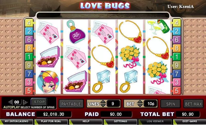 Main Screen Reels - CryptoLogic Love Bugs Slot