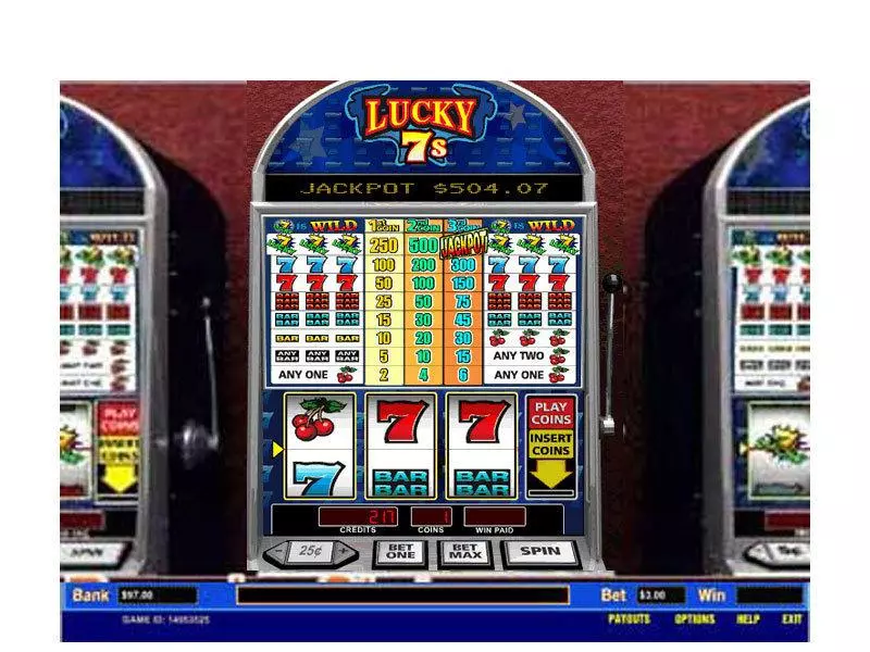 Main Screen Reels - Parlay Lucky 7's 1 Line Slot