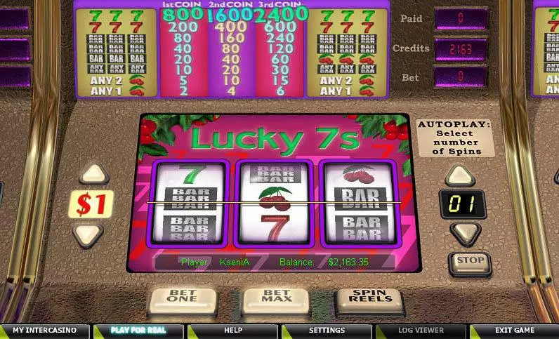 Main Screen Reels - CryptoLogic Lucky 7s Slot