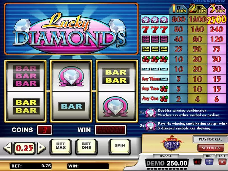 Main Screen Reels - Play'n GO Lucky Diamonds Slot