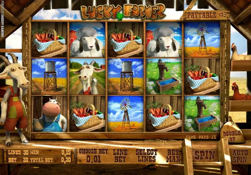 Main Screen Reels - Sheriff Gaming Lucky Farmer Slot