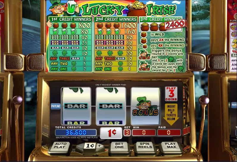 Main Screen Reels - WGS Technology Lucky Irish Slot