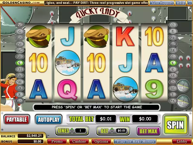 Main Screen Reels - WGS Technology Lucky Lady Slot