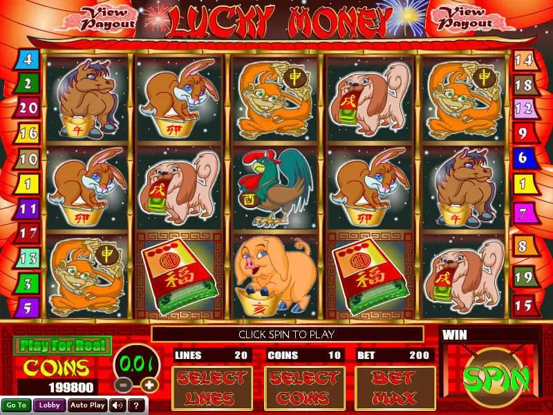 Main Screen Reels - Wizard Gaming Lucky Money Slot