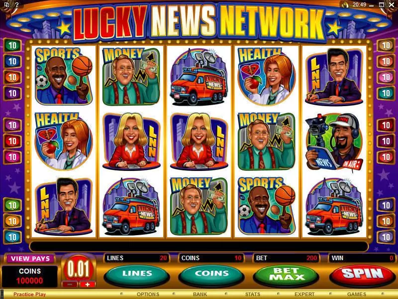 Main Screen Reels - Microgaming Lucky News Network Slot