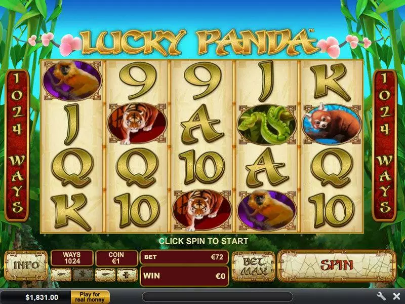 Main Screen Reels - PlayTech Lucky Panda Slot