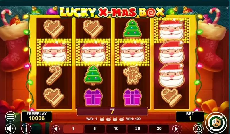Main Screen ReelsWinning Screenshot - 1Spin4Win Lucky Xmas Box Slot