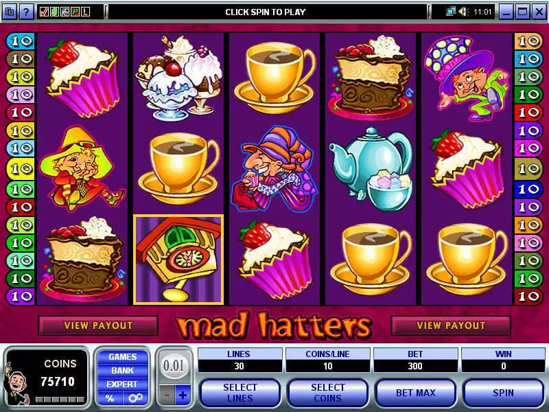 Main Screen Reels - Microgaming Mad Hatter Slot