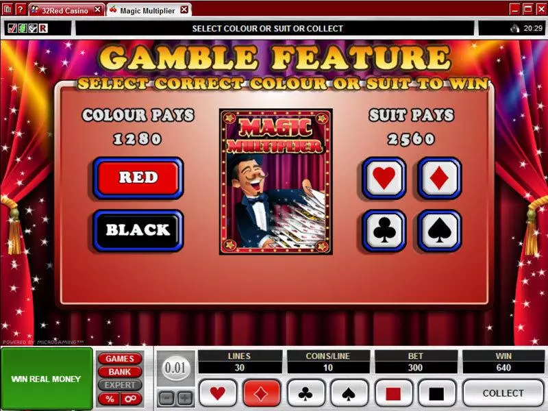 Gamble Screen - Microgaming Magic Multiplier Slot