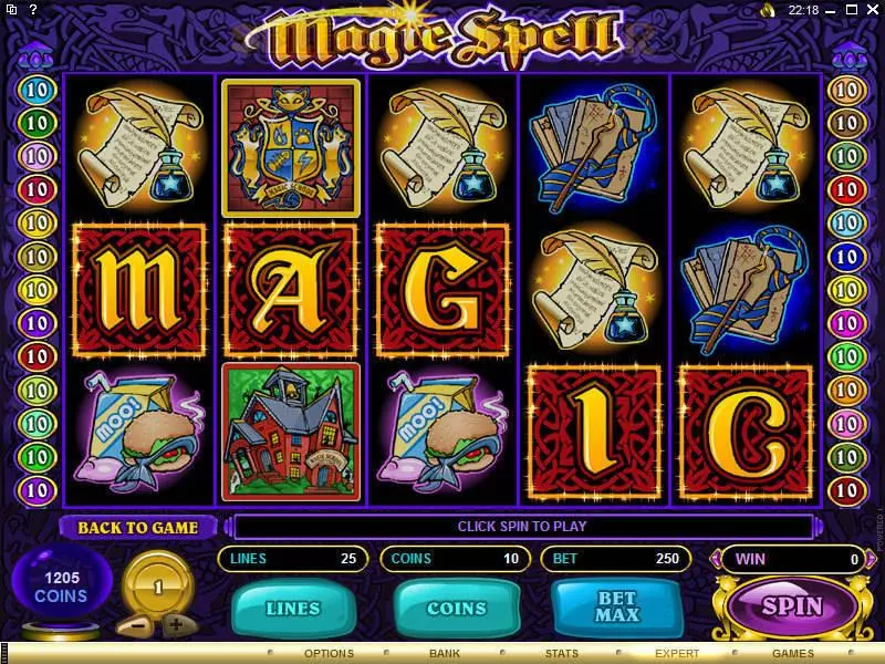Main Screen Reels - Microgaming Magic Spell Slot