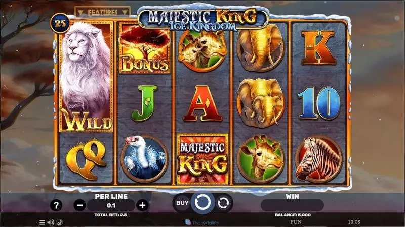 Main Screen Reels - Spinomenal Majestic King- Ice Kingdom Slot