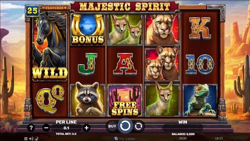 Main Screen Reels - Spinomenal Majestic Spirit Slot