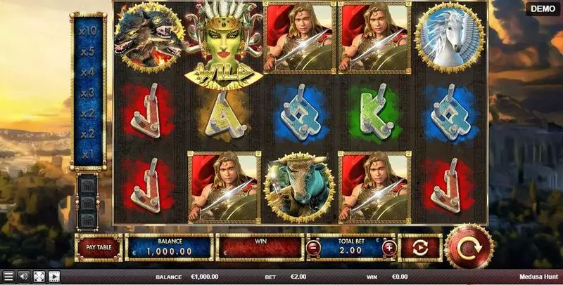 Main Screen Reels - Red Rake Gaming Medusa Hunt Slot