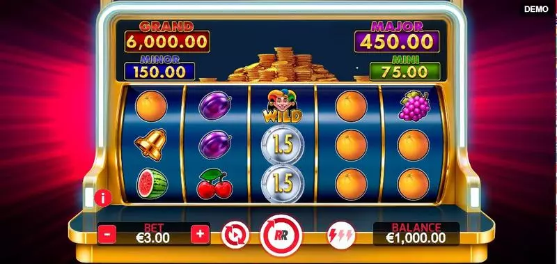 Main Screen Reels - Red Rake Gaming Mega Coins Slot