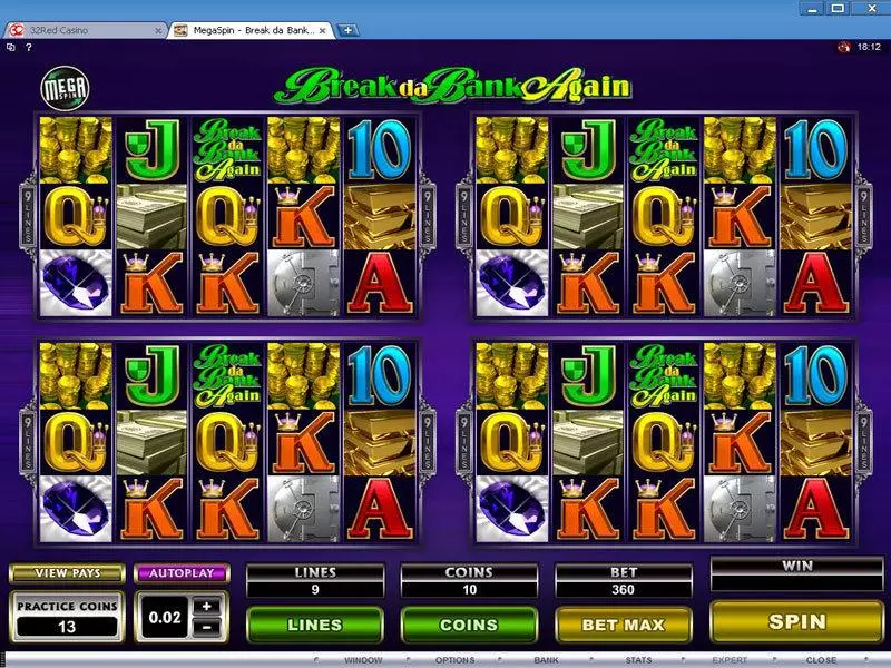 Main Screen Reels - Microgaming Mega Spin - Break da Bank Again Slot