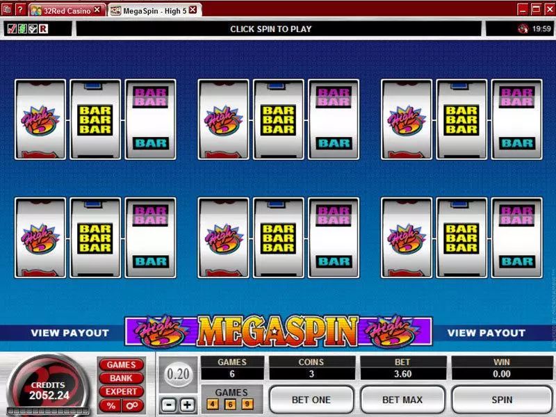 Main Screen Reels - Microgaming Mega Spin - High 5 Slot