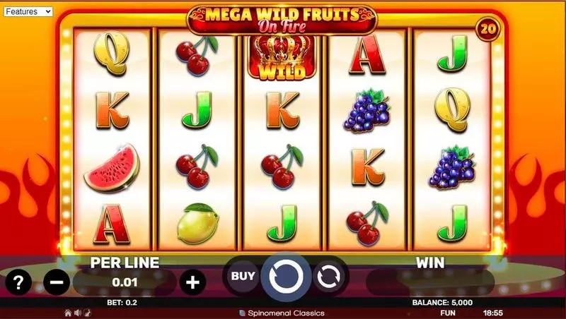 Main Screen Reels - Spinomenal Mega Wild Fruits – On Fire Slot