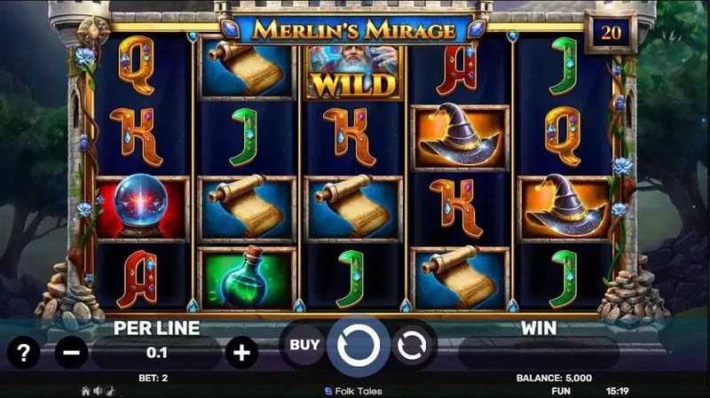 Main Screen Reels - Spinomenal Merlin’s Mirage Slot