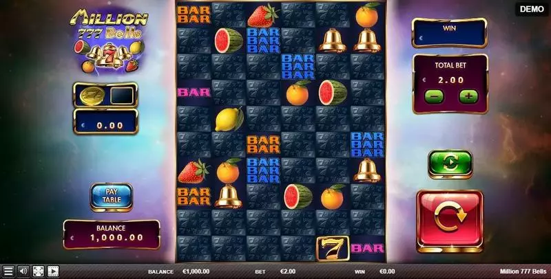 Main Screen Reels - Red Rake Gaming Million 777 Bells Slot