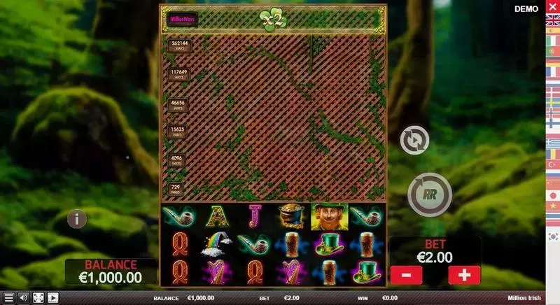 Main Screen Reels - Red Rake Gaming Million Irish Slot