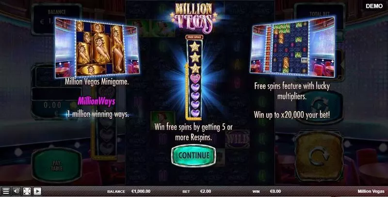 Info and Rules - Red Rake Gaming Million Vegas Slot