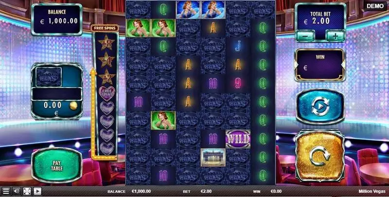 Main Screen Reels - Red Rake Gaming Million Vegas Slot