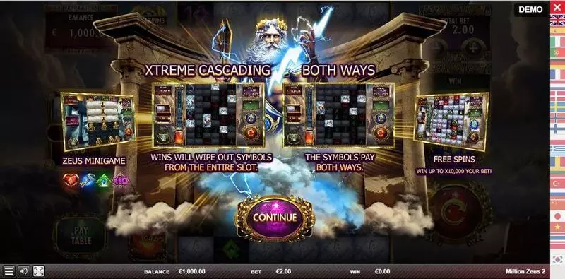 Info and Rules - Red Rake Gaming Million Zeus 2 Slot