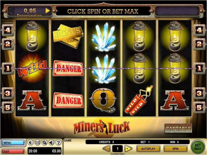 Main Screen Reels - GTECH Miner's Luck Slot
