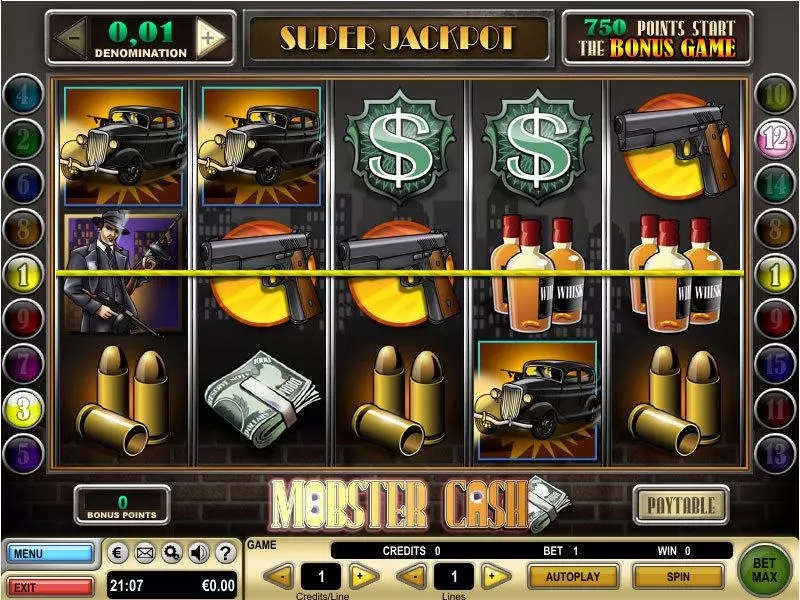 Main Screen Reels - GTECH Mobster Cash Slot