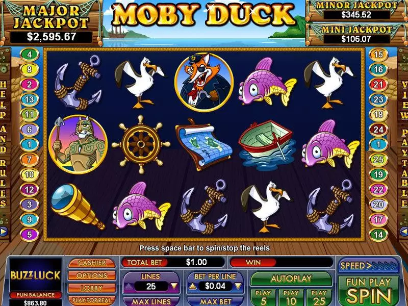 Main Screen Reels - NuWorks Moby Duck Slot