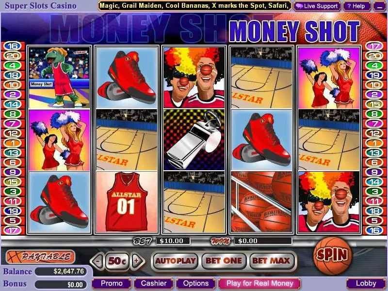 Main Screen Reels - WGS Technology Money Shot Slot