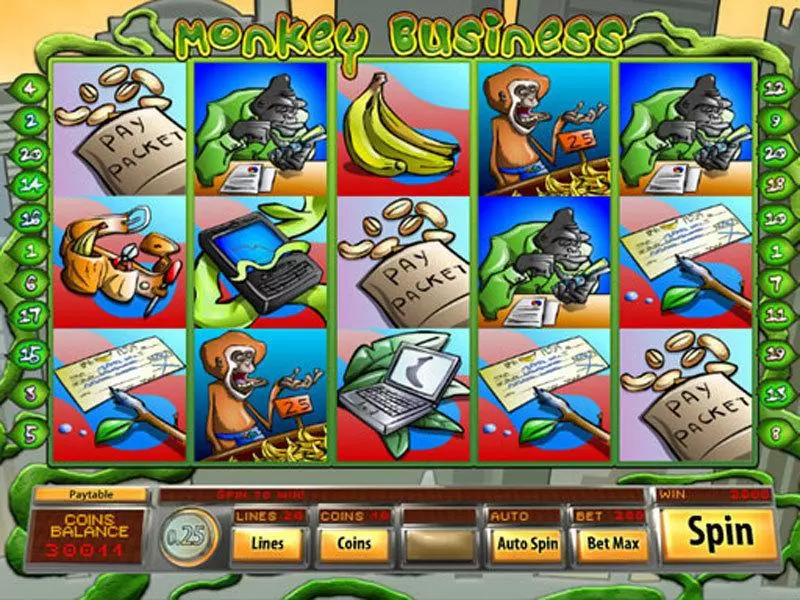 Main Screen Reels - Saucify Monkey Business Slot