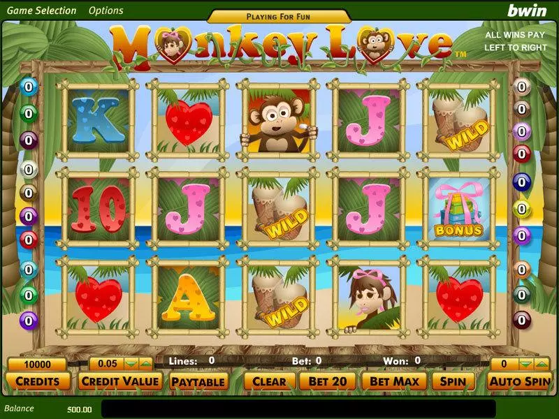 Main Screen Reels - Amaya Monkey Love Slot