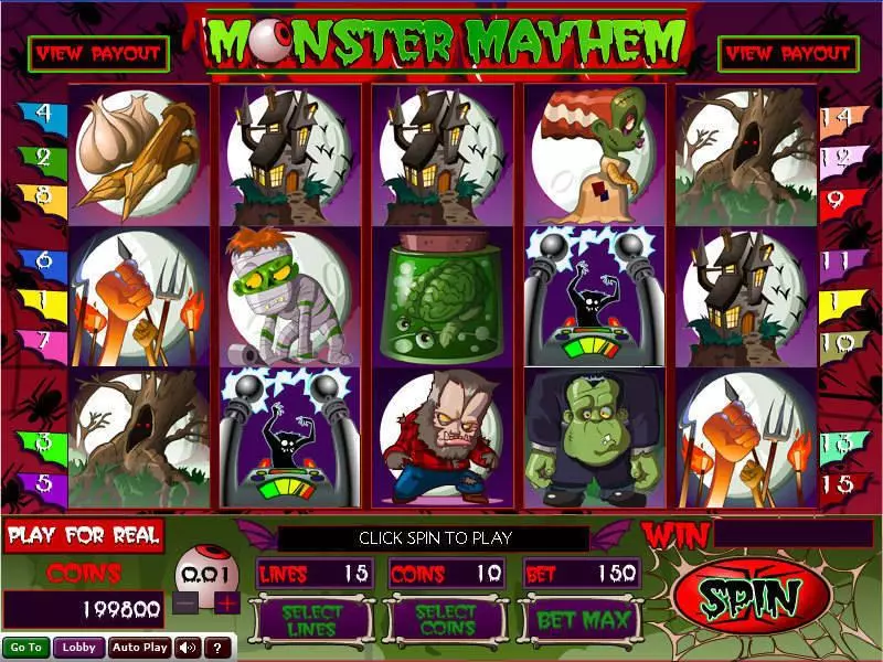 Main Screen Reels - Wizard Gaming Monster Mayhem Slot