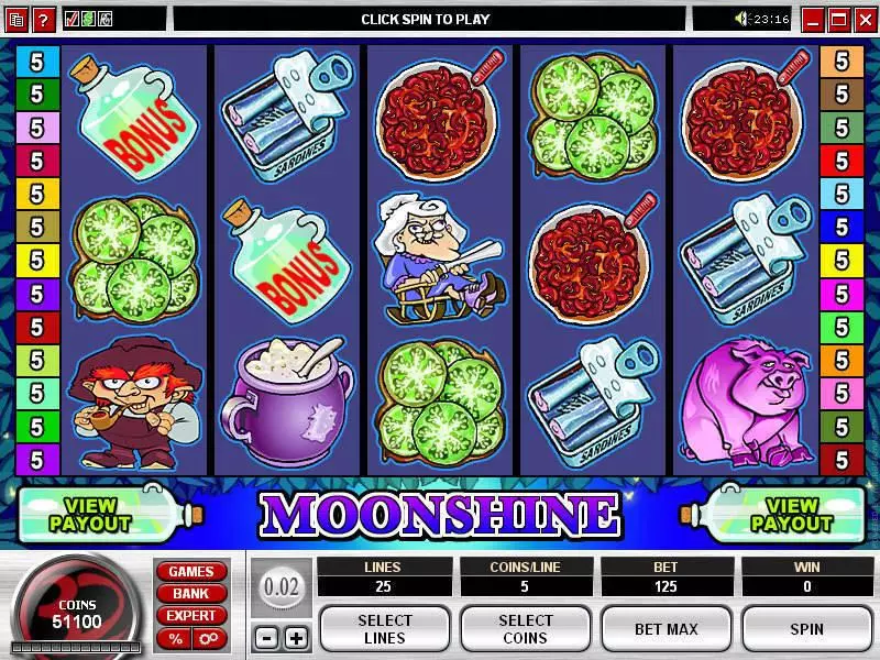 Main Screen Reels - Microgaming Moonshine Slot
