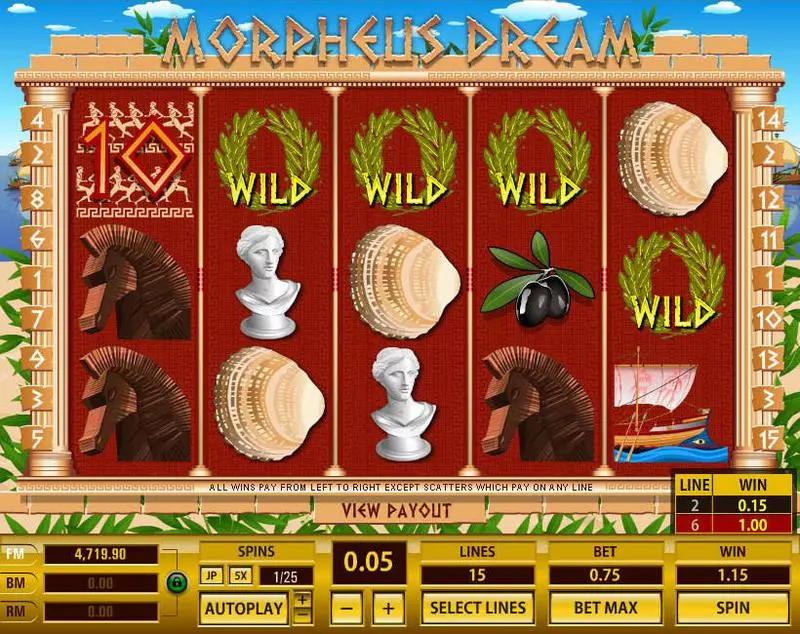 Main Screen Reels - Topgame Morpheus Dream Slot