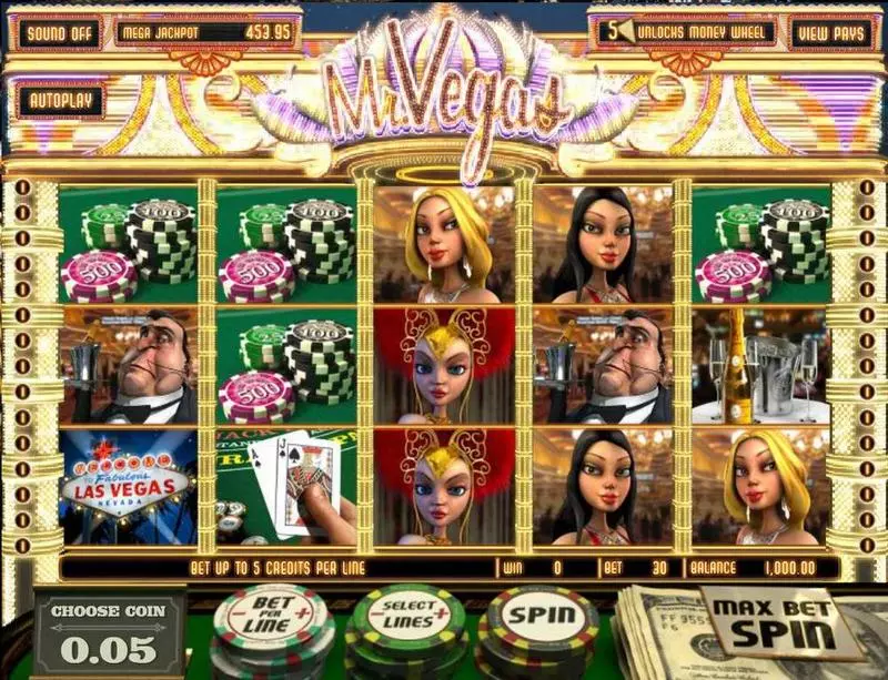 Main Screen Reels - BetSoft Mr Vegas Slot