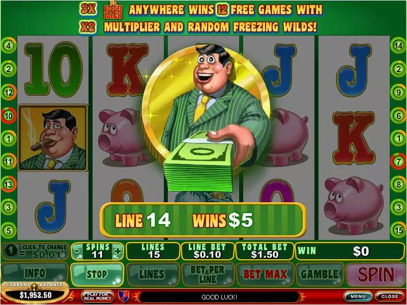 Bonus 1 - PlayTech Mr. Cashback Slot
