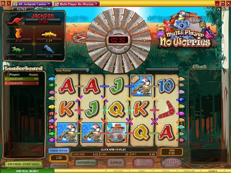Main Screen Reels - Microgaming Multi-Player No Worries Slot