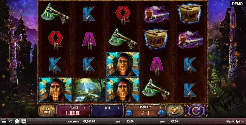 Main Screen Reels - Red Rake Gaming Mystic Spirits Slot