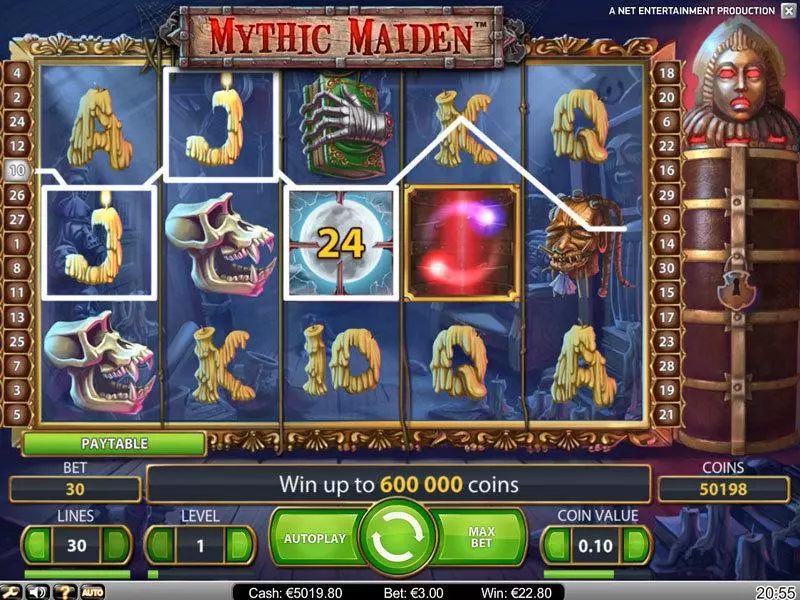 Main Screen Reels - NetEnt Mythic Maiden Slot