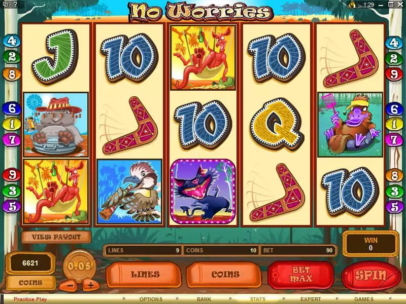 Main Screen Reels - Microgaming No Worries Slot