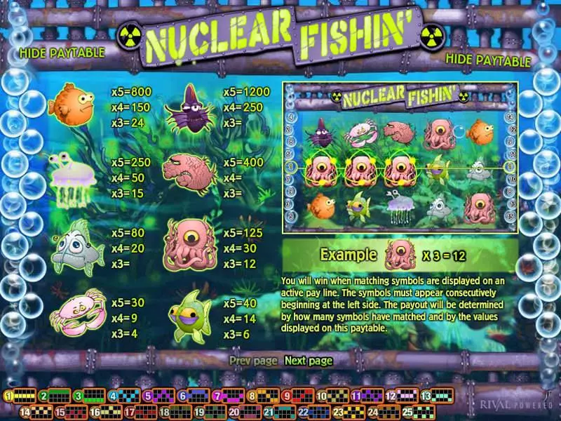 Info and Rules - Rival Nuclear Fishin Slot