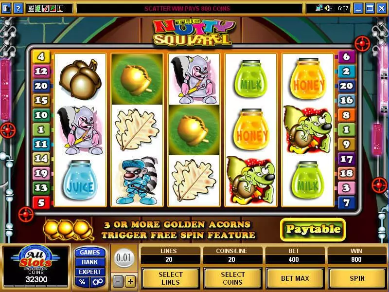 Main Screen Reels - Microgaming Nutty Squirrel Slot