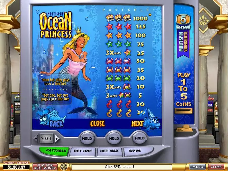 Info and Rules - PlayTech Ocean Princess Slot