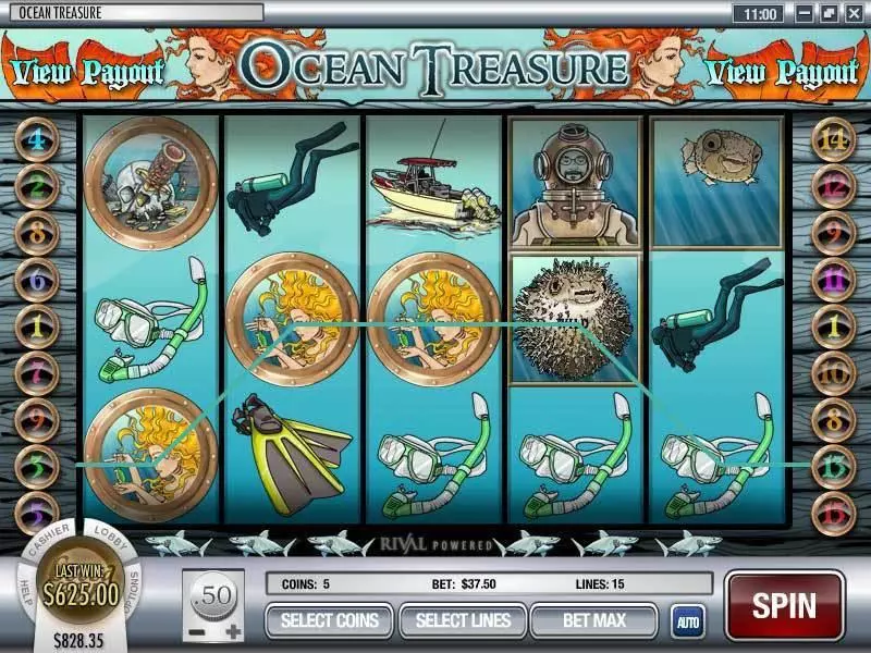 Main Screen Reels - Rival Ocean Treasure Slot